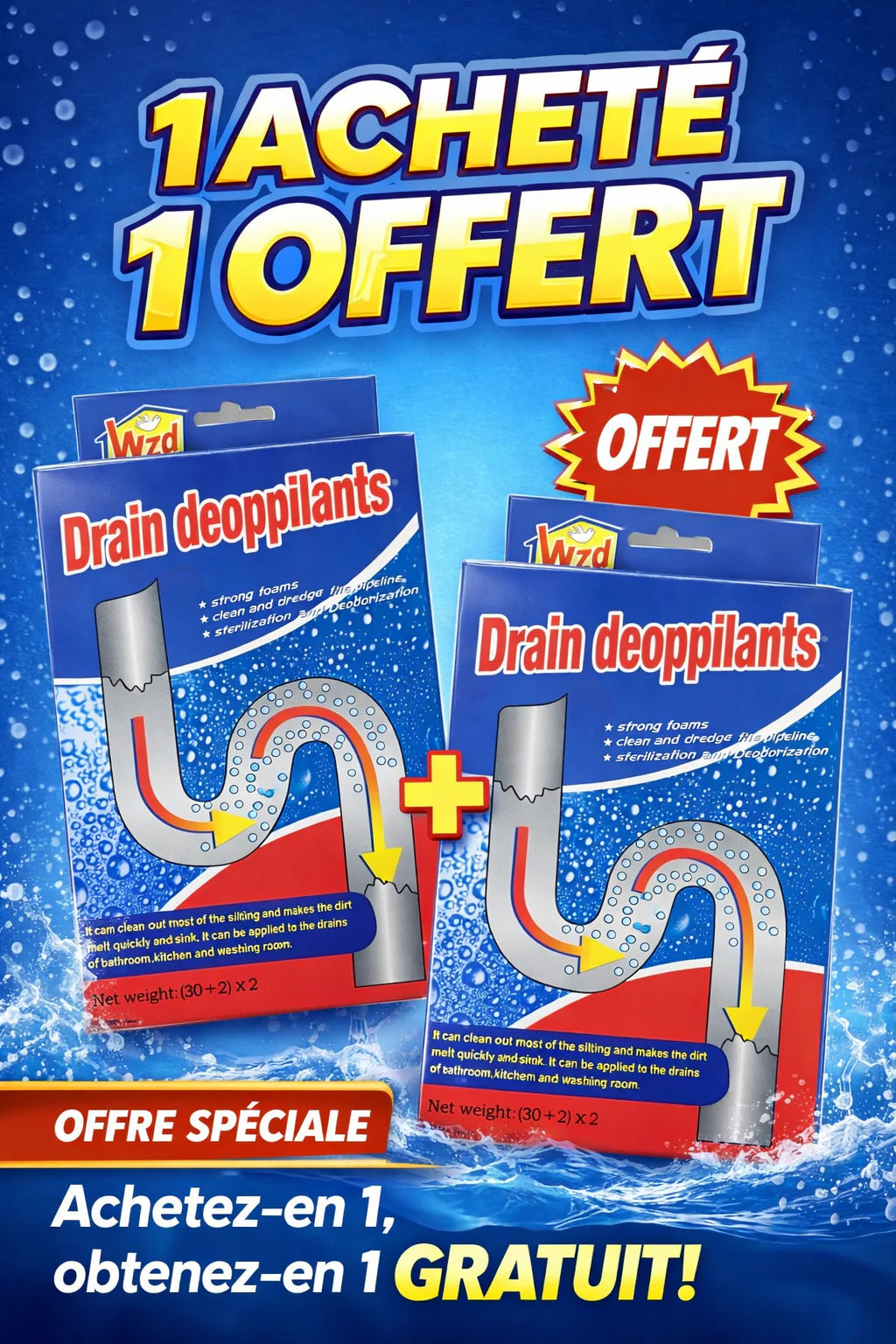 Déboucheur de Canalisation Ultra Puissant – Dissout Graisse & Cheveux