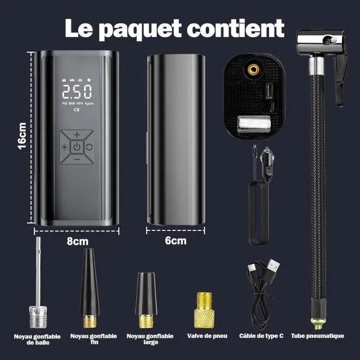 Gonfleur de Pneus Électrique Portable Sans Fil