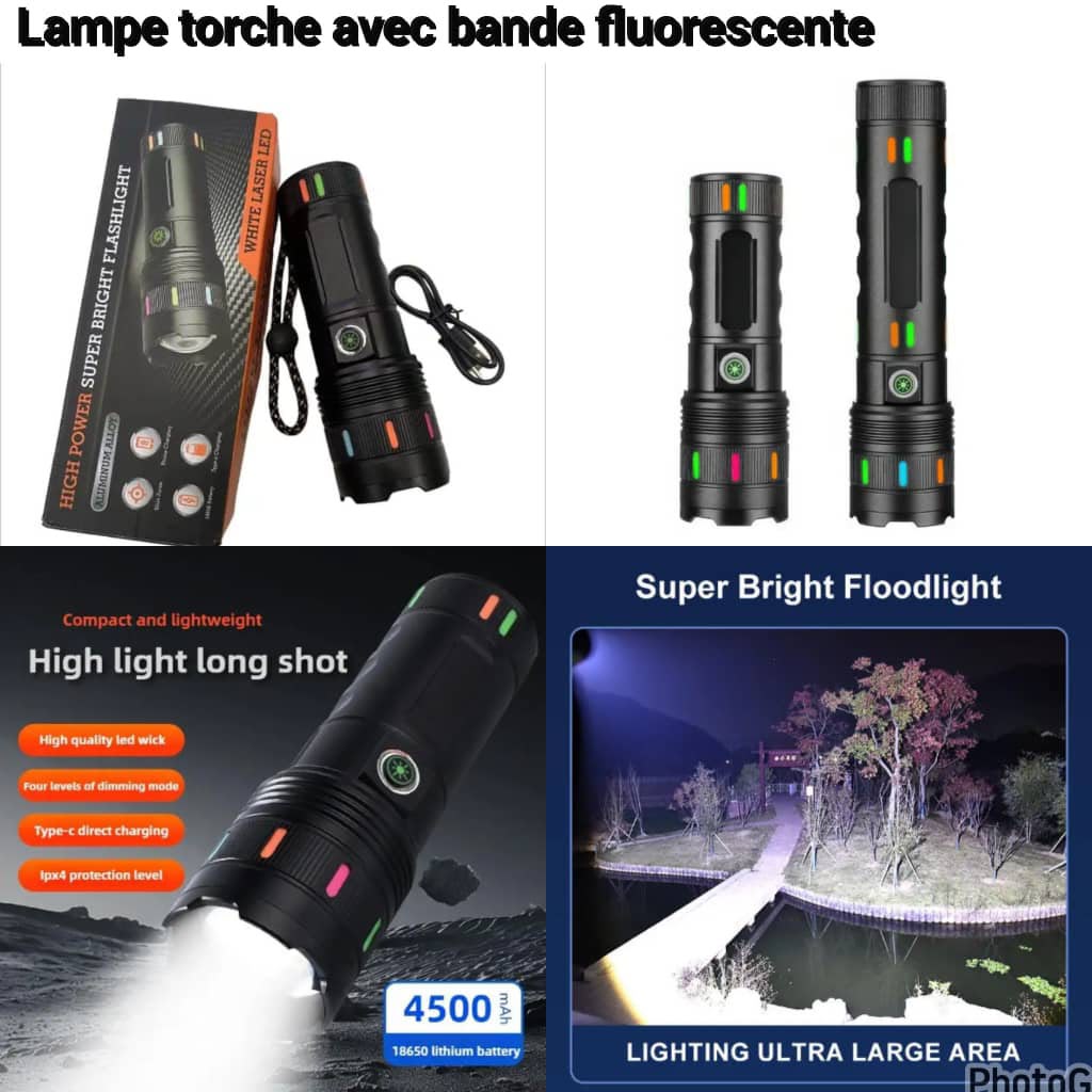 TORCHE LED RECHARGEABLE MULTIFONCTION & POWER BANK