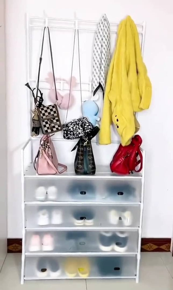 Etagère anti poussière pour porte chaussure et vos manteaux