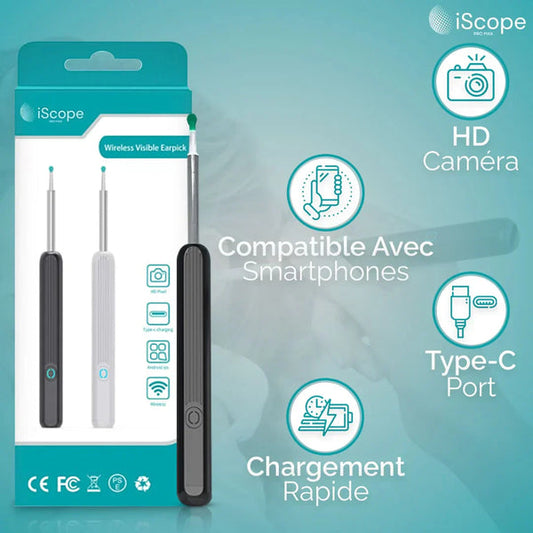 Nettoyeur d'Oreilles Réutilisable avec caméra
