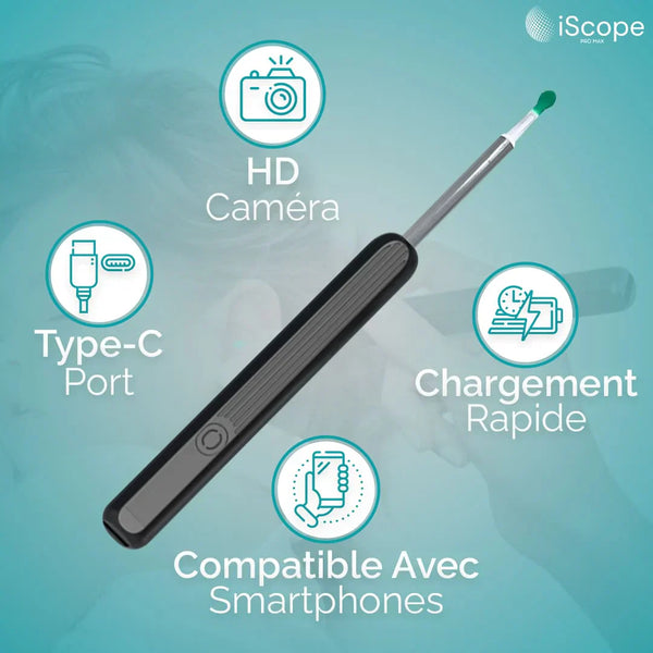 Nettoyeur d'Oreilles Réutilisable avec caméra