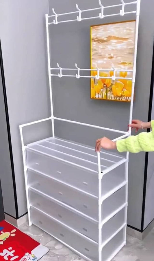 Etagère anti poussière pour porte chaussure et vos manteaux