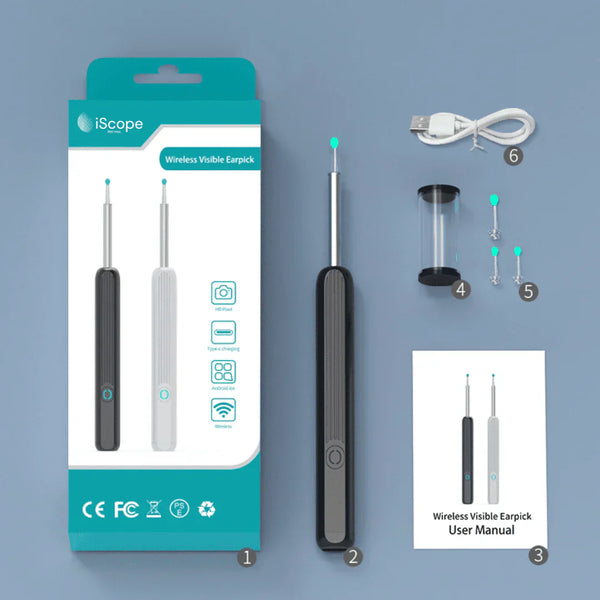 Nettoyeur d'Oreilles Réutilisable avec caméra